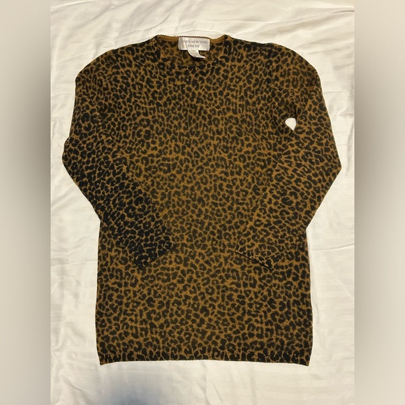 Vintage Jones New York Dress Animal Print Wool Sweater - S - Picture 2 of 6